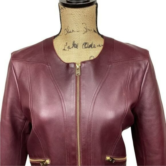 IRO Leather Broome Cropped MOTO Jacket Womens 10 - Like New - Picture 13 of 15